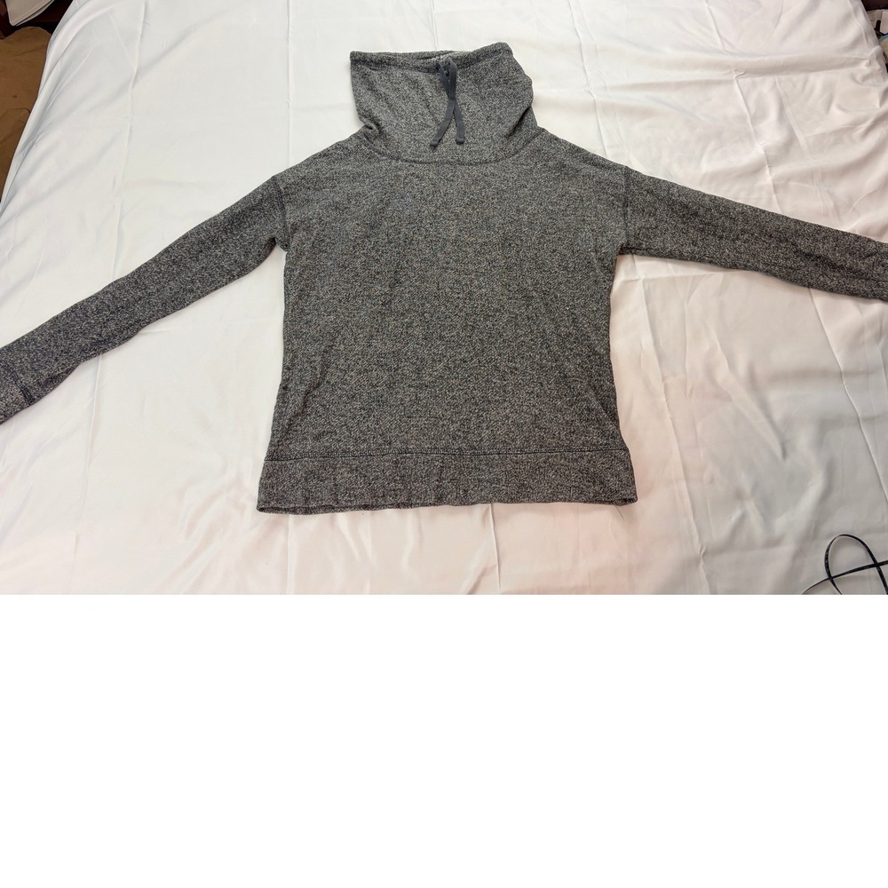 Old Navy Funnel Neck Pullover Sweatshirt M Marled Gray Cozy Loungewear Fall